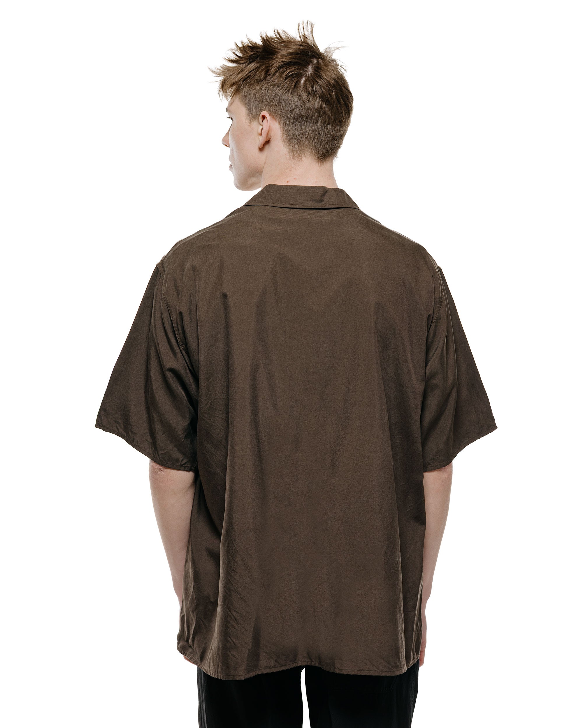 KAPTAIN SUNSHINE Silk Pullover SS Shirt Espresso