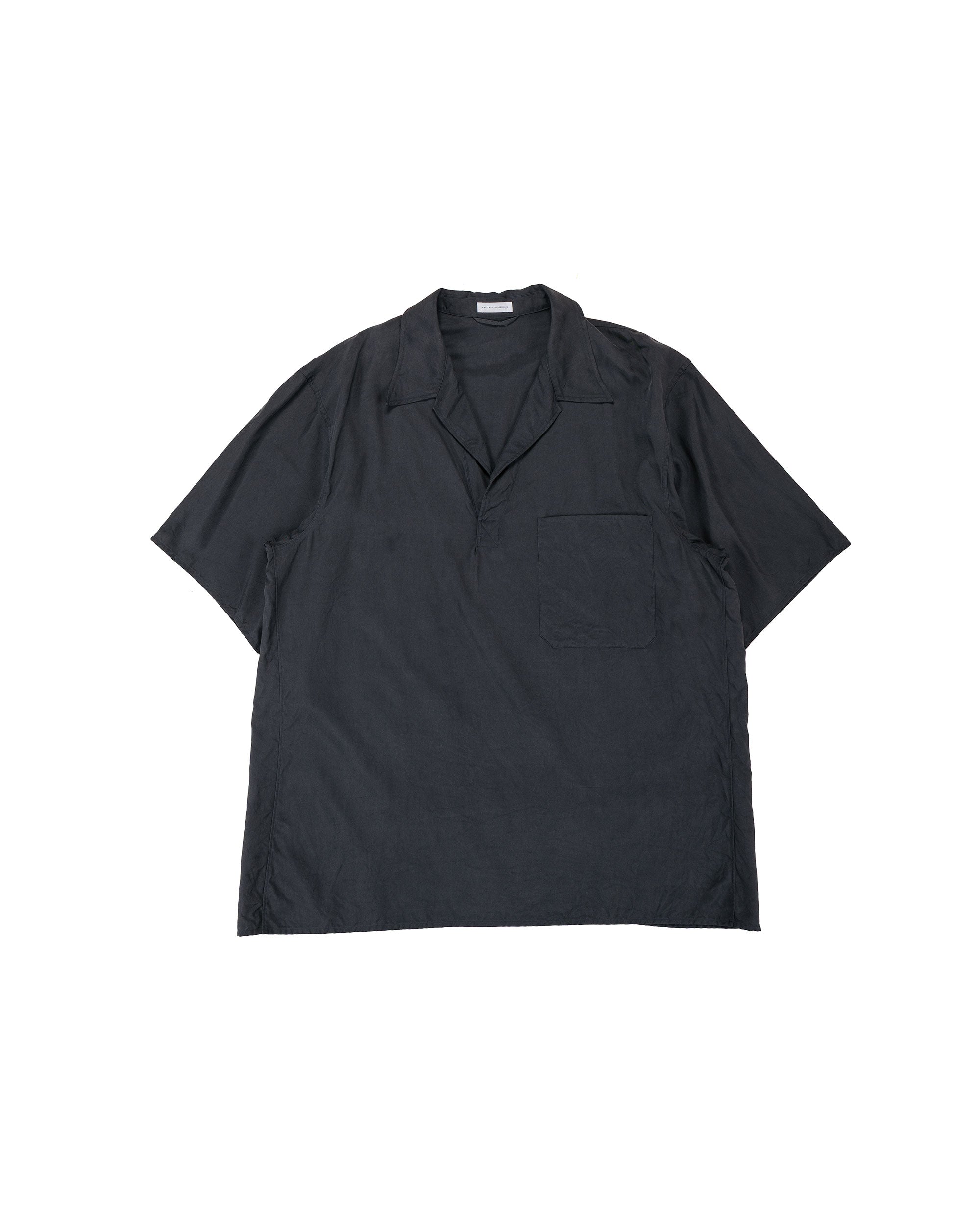 KAPTAIN SUNSHINE Silk Pullover SS Shirt Ink Black