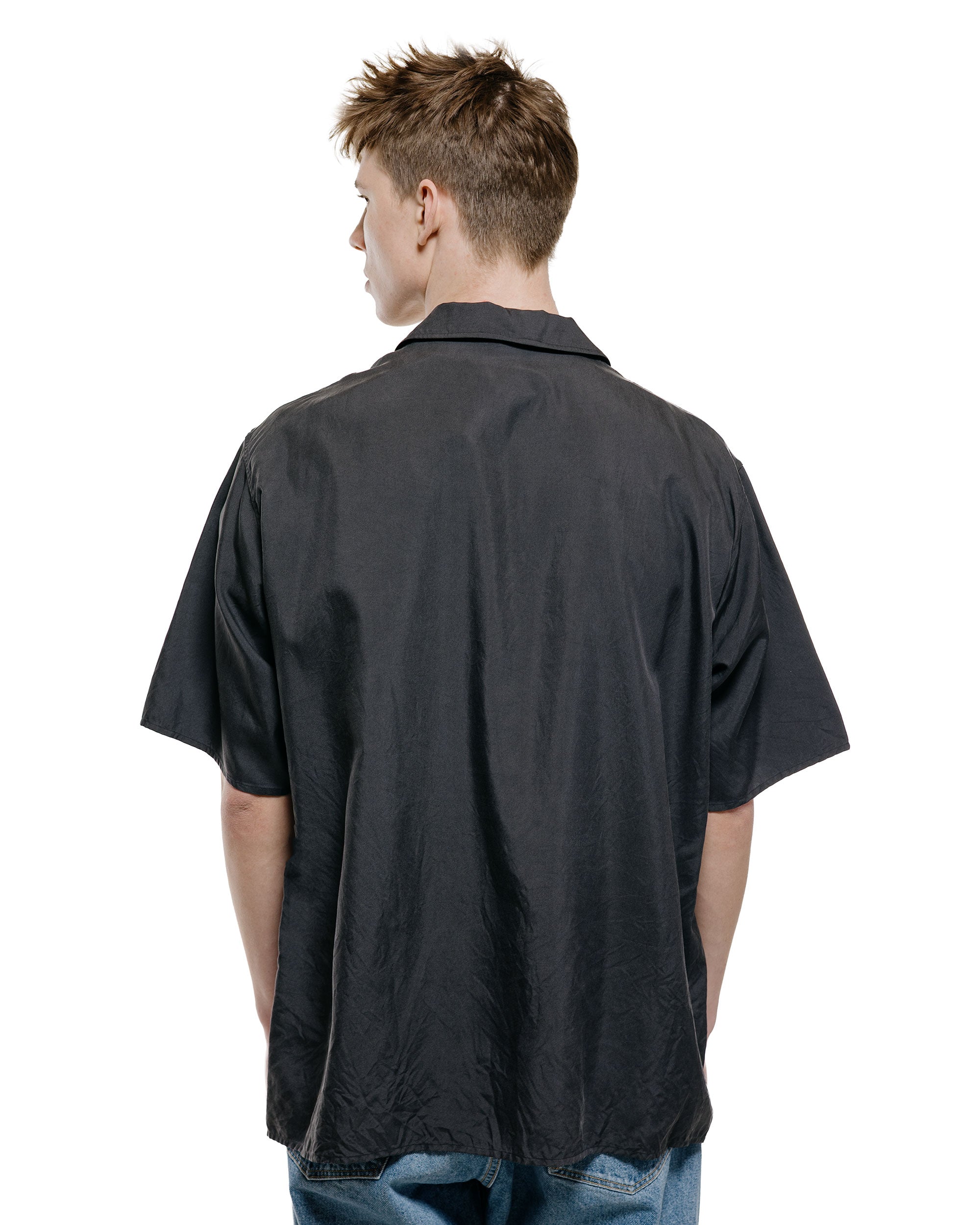 KAPTAIN SUNSHINE Silk Pullover SS Shirt Ink Black