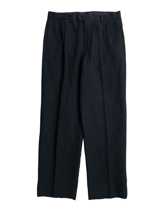 KAPTAIN SUNSHINE Wool Hemp Mesh Neutral Trousers Black