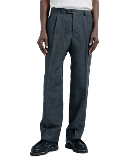 KAPTAIN SUNSHINE Wool Hemp Mesh Neutral Trousers Top Charcoal