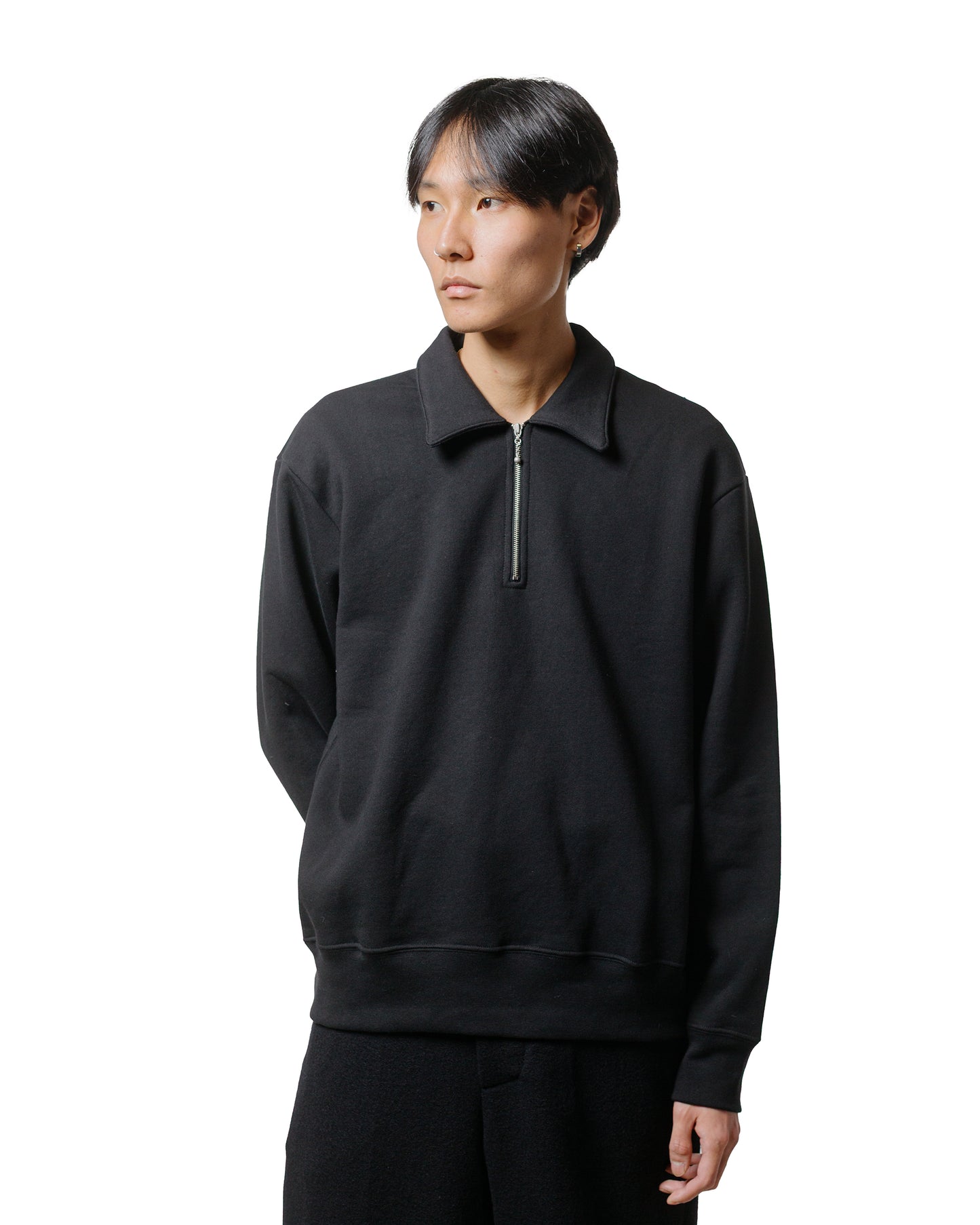 Lady White Co. Cotton Quarter Zip Sweatshirt Black