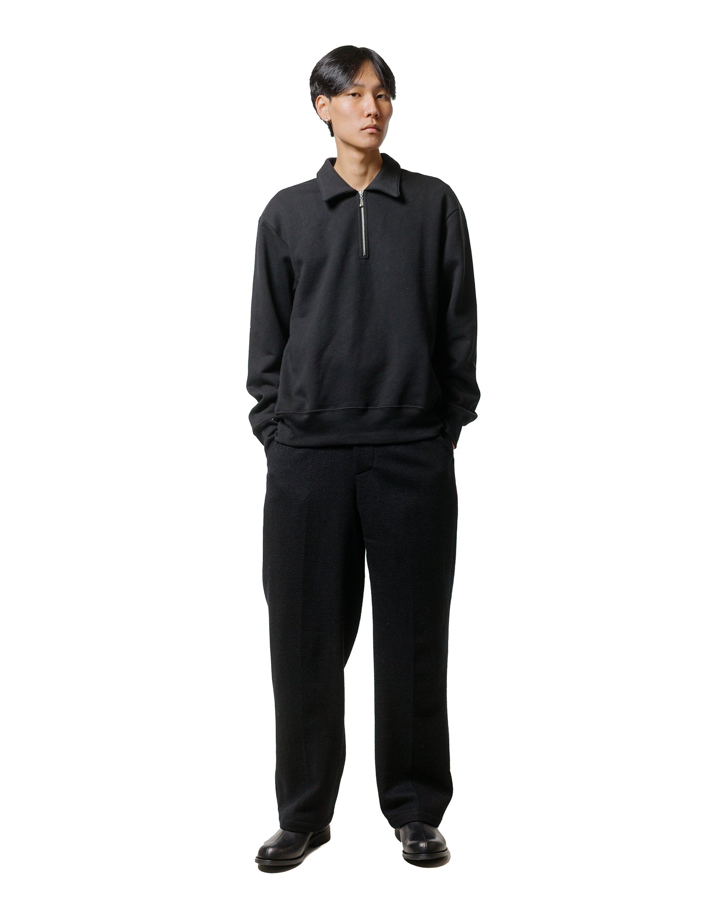 Lady White Co. Cotton Quarter Zip Sweatshirt Black