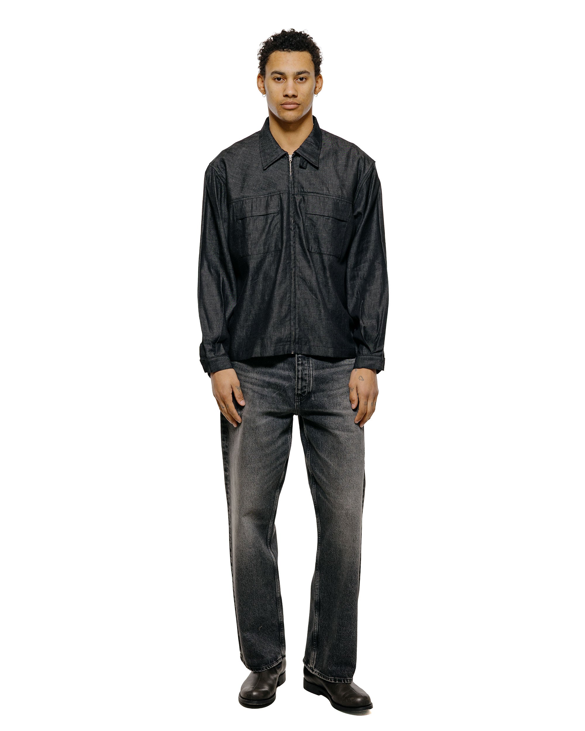 Lady White Co. Joliet Zip Shirt Black Chambray