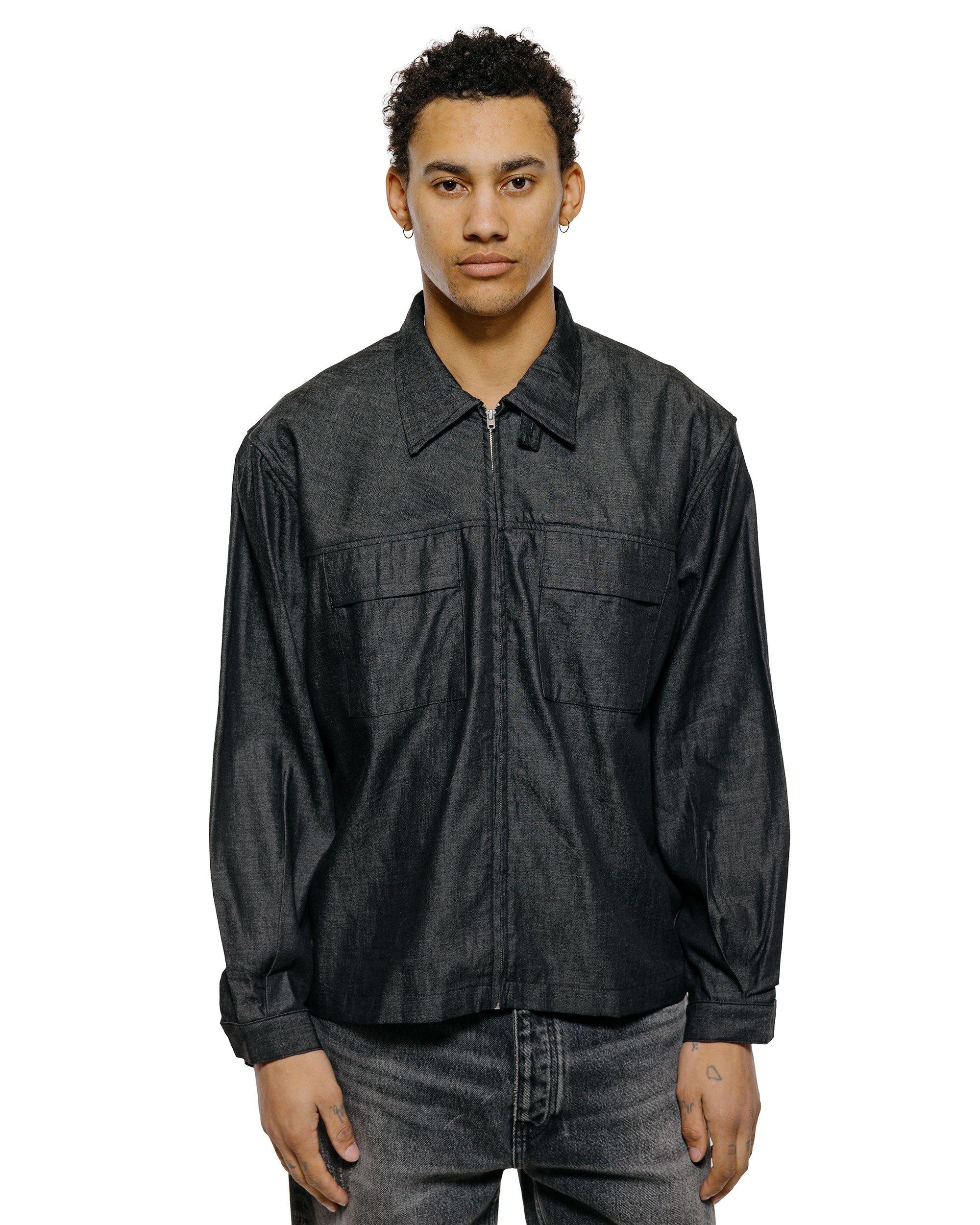 Lady White Co. Joliet Zip Shirt Black Chambray