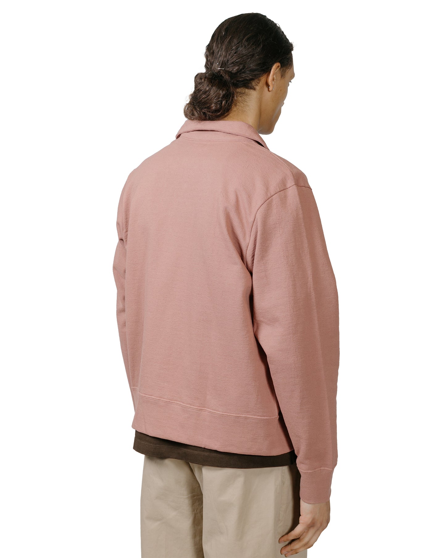 Lady White Co. Textured Full Zip Deep Mauve modle back