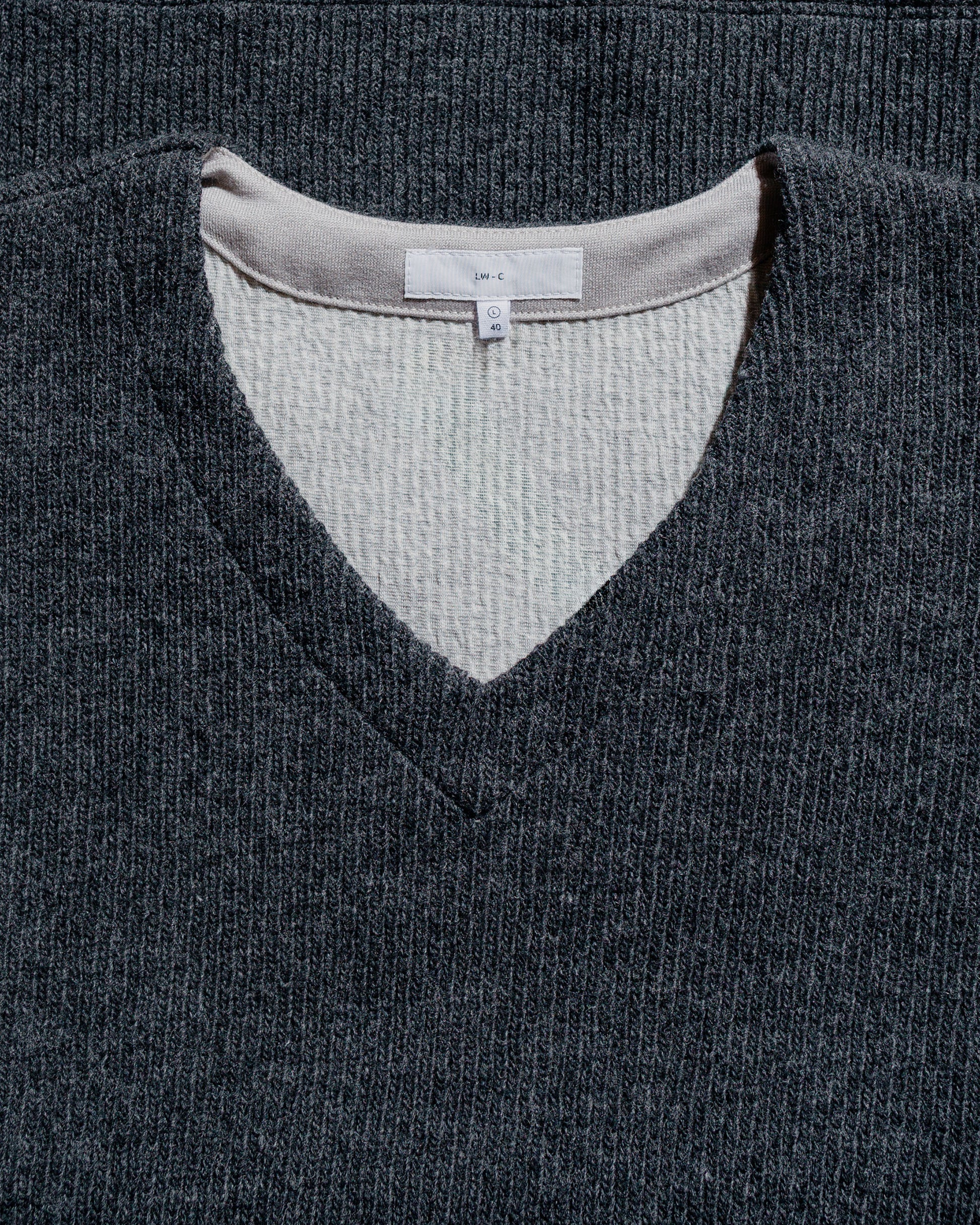 Lady White Co. V Neck Snap Sweater Charcoal