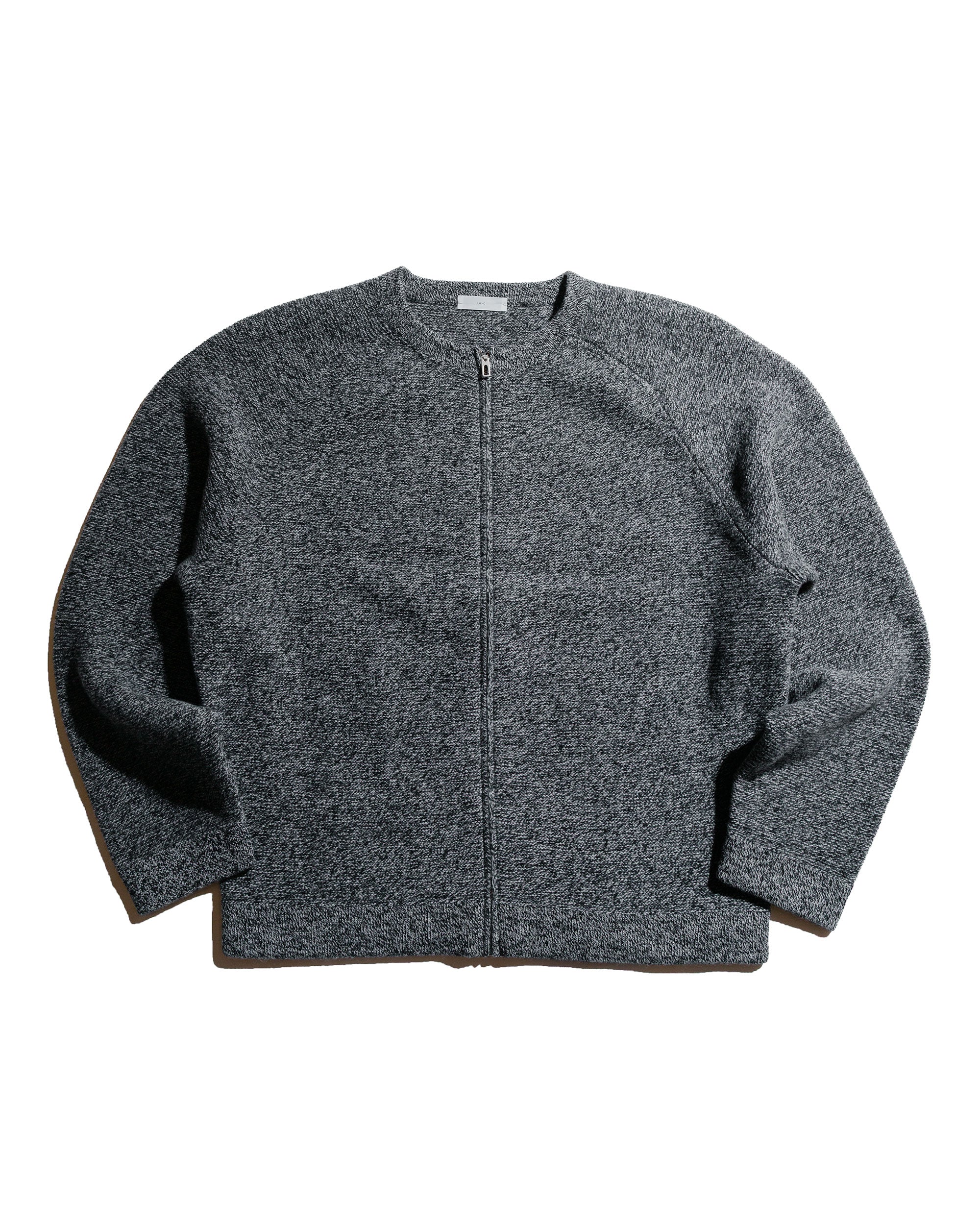 Lady White Co. Wool Link Zip Cardigan Black Twist