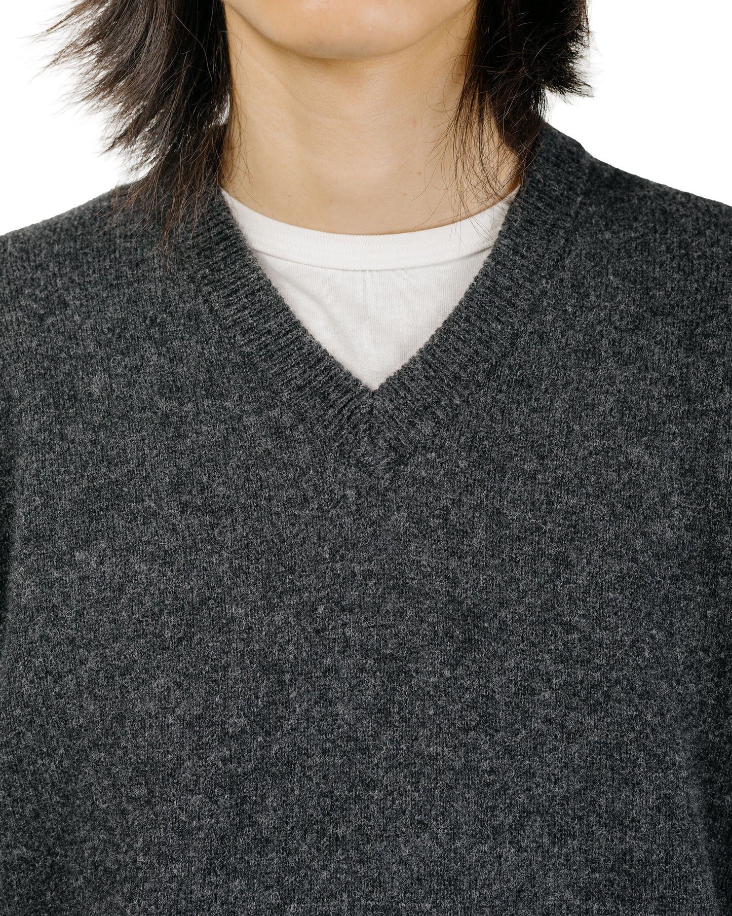 lost & found Lady White Co. Lady White Co. Wool V Neck Sweater Charcoal
