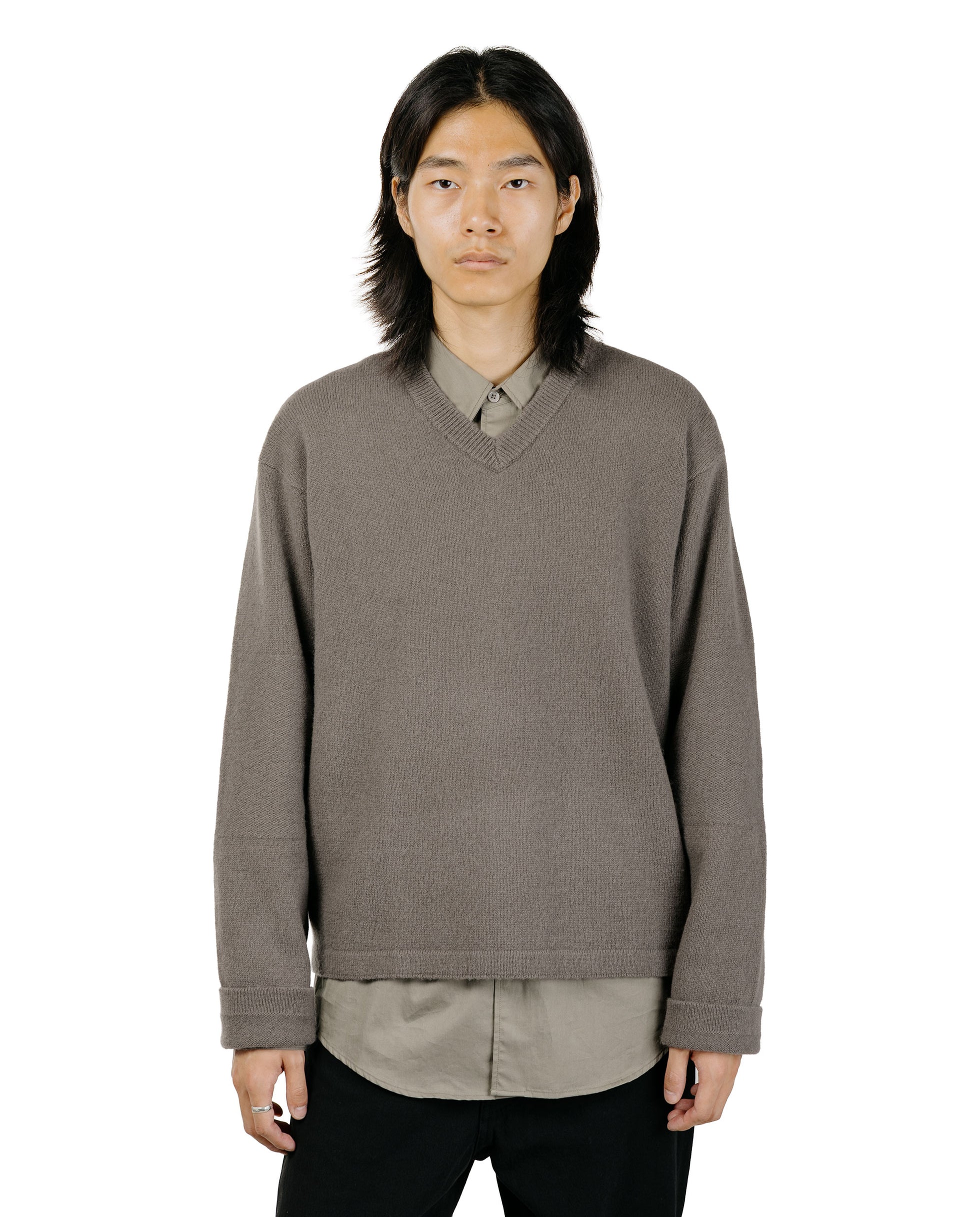 Lady White Co. Wool V Neck Sweater Clay