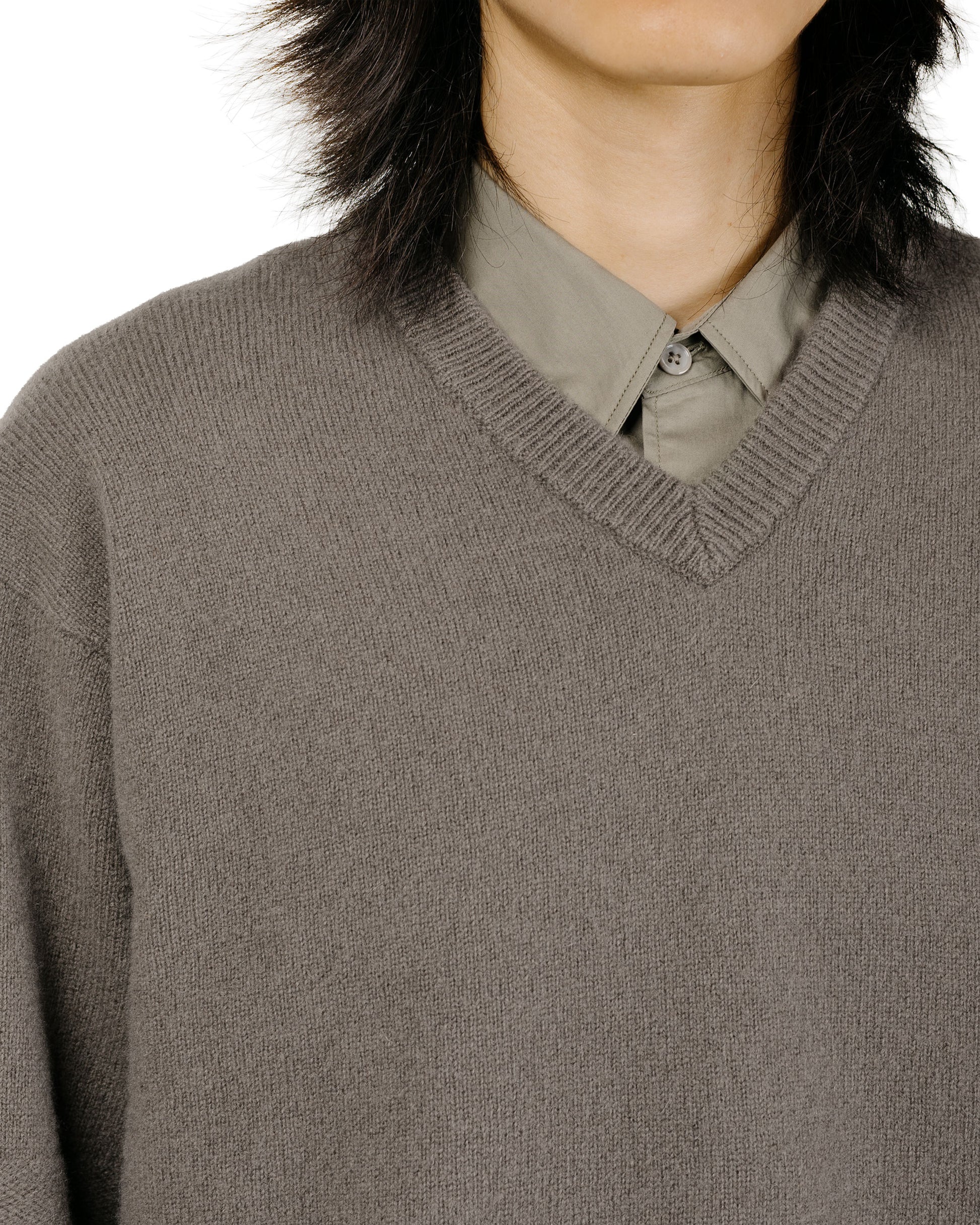 Lady White Co. Wool V Neck Sweater Clay