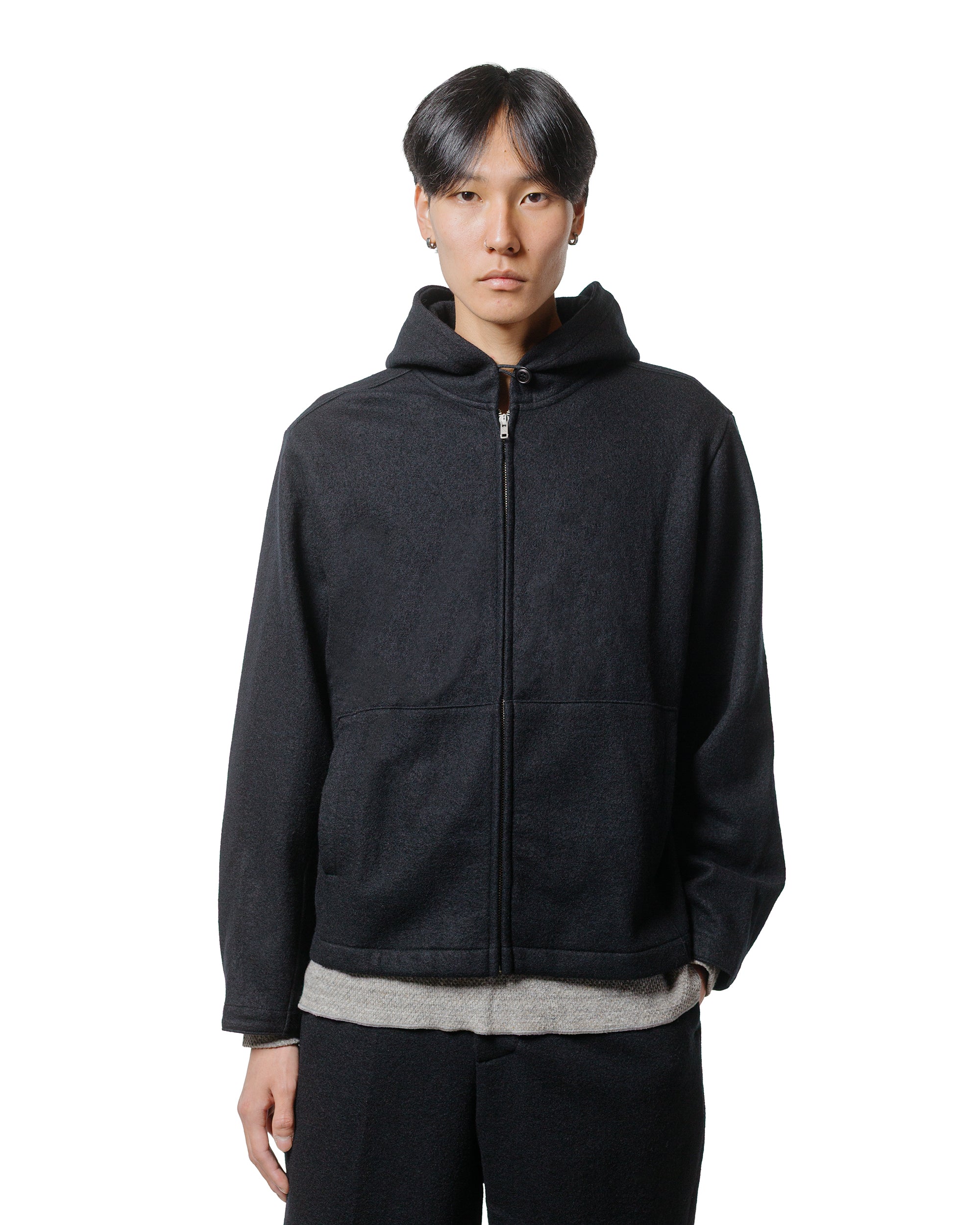 Lady White Co. ウールジップフーディー ブラック