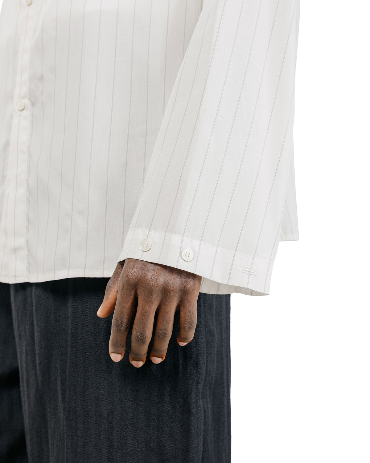 Lea Boberg CL Shirt Japanese Tencel Stripes White/Black Stripe