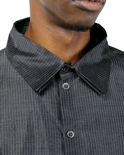 Lea Boberg SC-PP Shirt Japanese Wool/Silk Blend Black/White Stripe