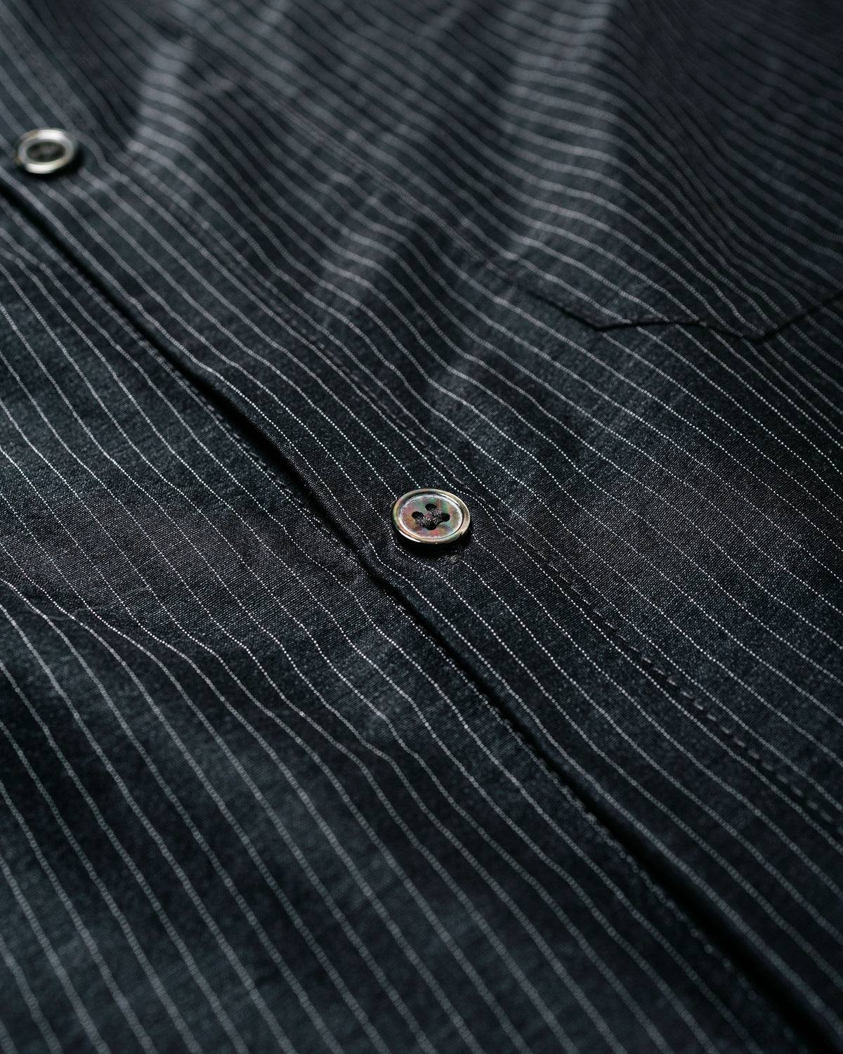 Lea Boberg SC-PP Shirt Japanese Wool/Silk Blend Black/White Stripe