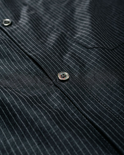 Lea Boberg SC-PP Shirt Japanese Wool/Silk Blend Black/White Stripe
