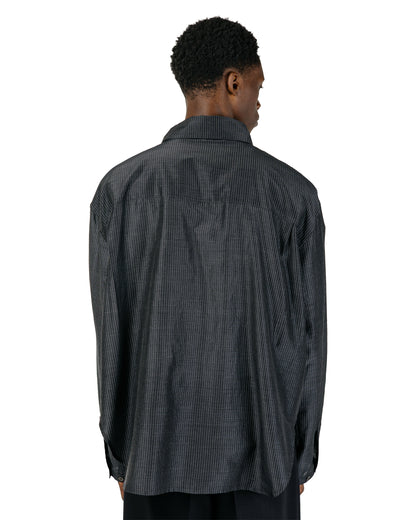 Lea Boberg SC-PP Shirt Japanese Wool/Silk Blend Black/White Stripe