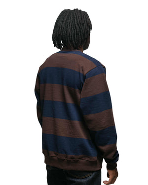 Lost & Found Classic Cardigan Navy/Brown model back
