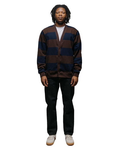 Lost & Found Classic Cardigan Navy/Brown model full