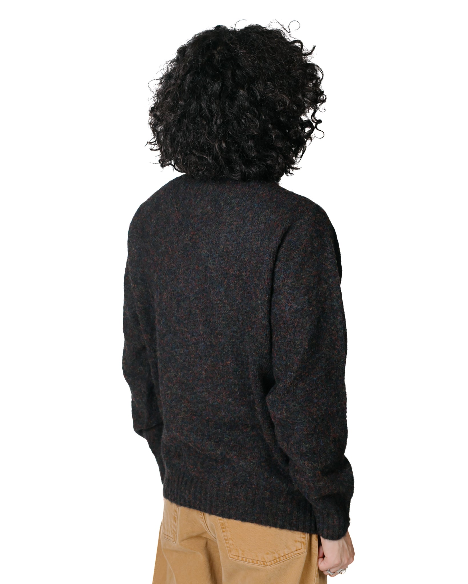 Lost & Found Shaggy Sweater Charcoal Model Back