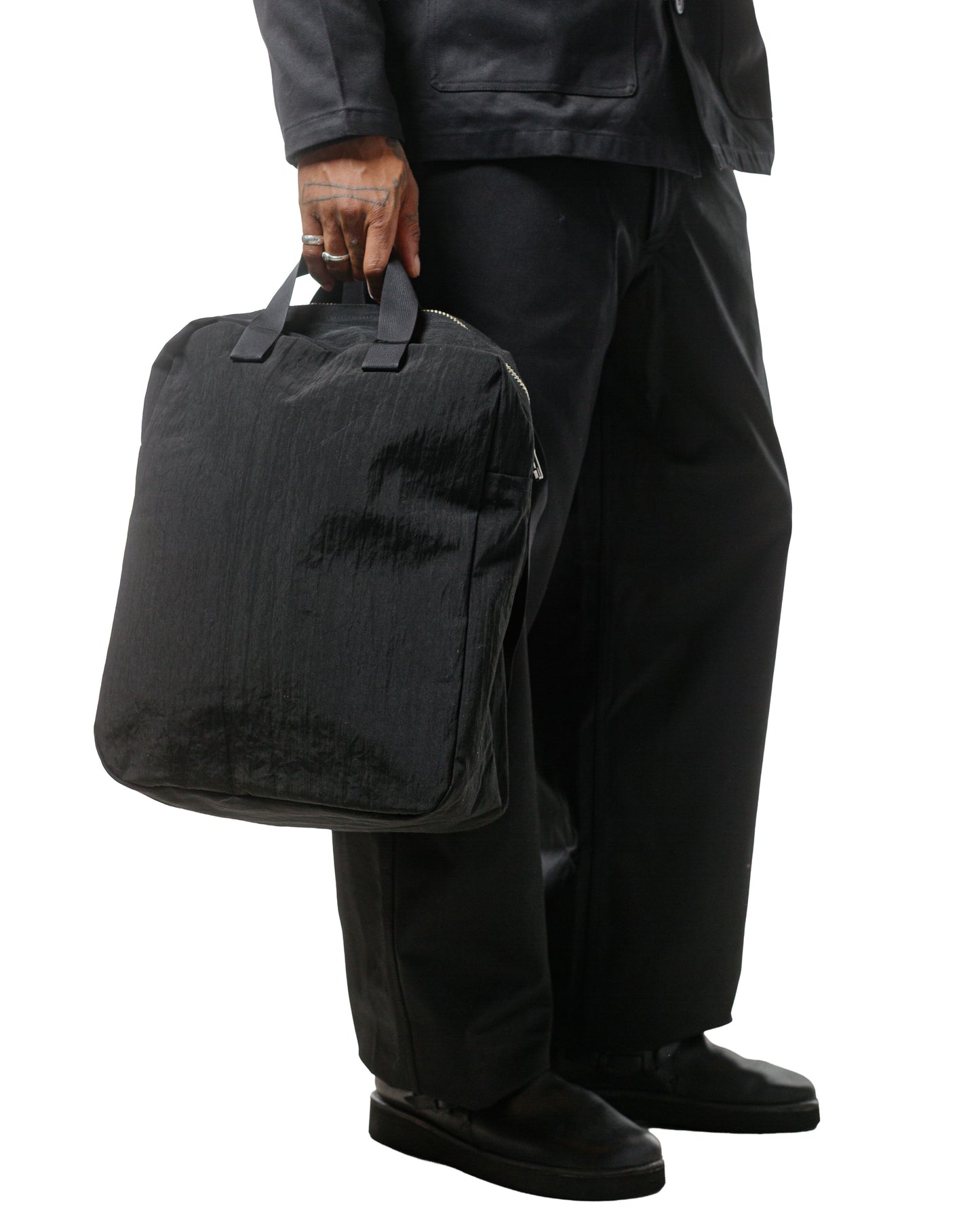 MAN-TLE R0B0 'Zip Tote' Black Nylon