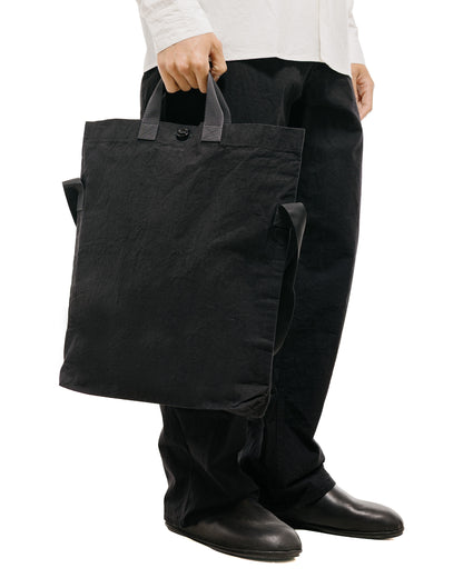 MAN-TLE R0B1 'Multi Handle Tote' Black Wax