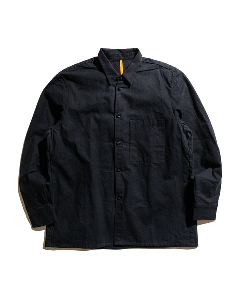 MAN-TLE マントルREGULAR SHIRT BIO WASH black MAN-TLE R19S1 New Shirt-1 Black Wax