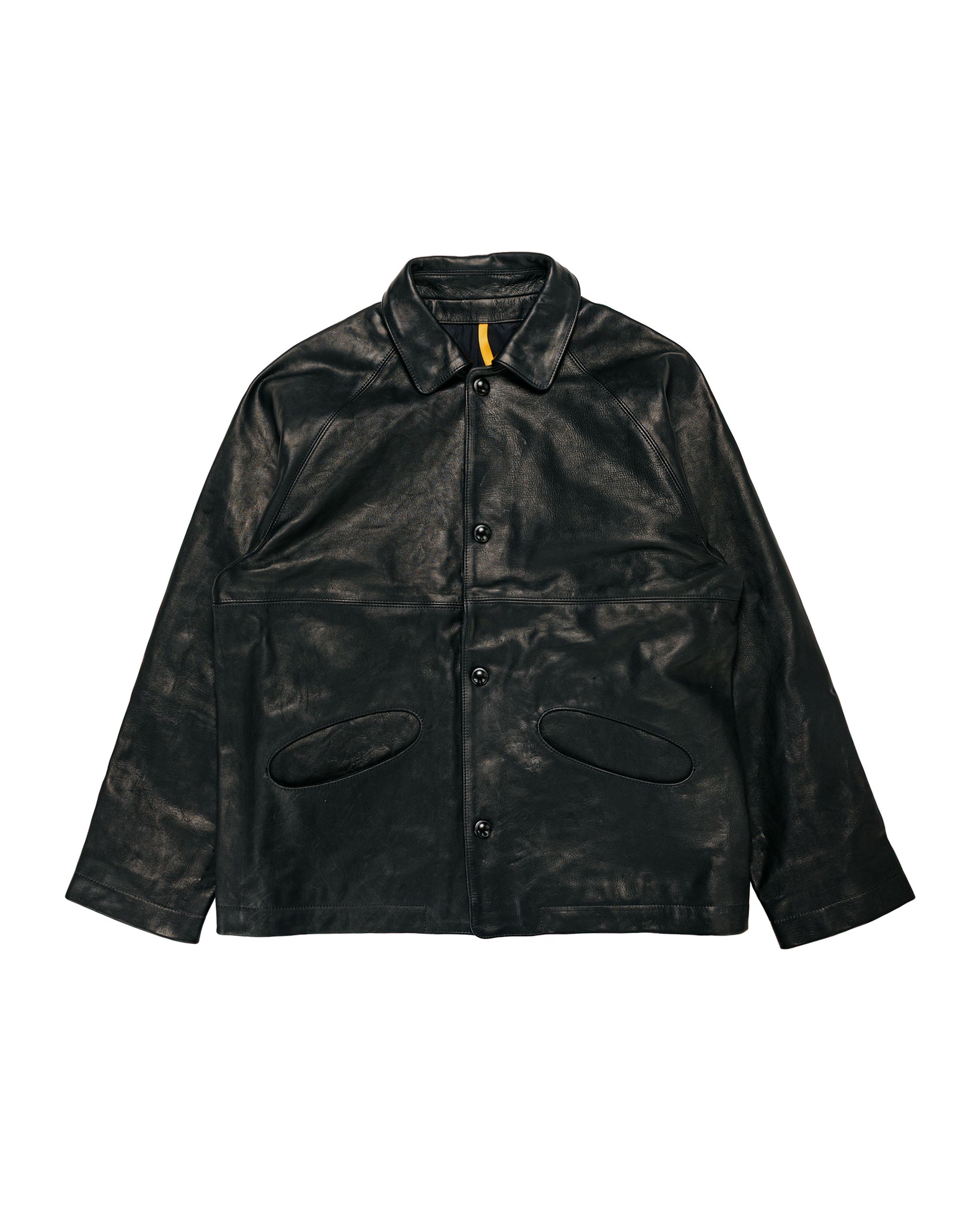 MAN-TLE R21 Leather-3 Boat Shirt Black Hide