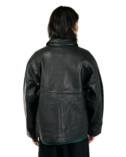 MAN-TLE R21 Leather-3 Boat Shirt Black Hide