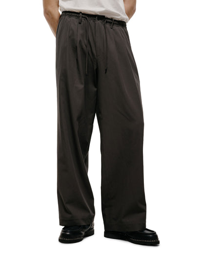 MARKAWARE Triple Pleated Easy Trousers Organic Cotton Voile Yarn Twill Charcoal