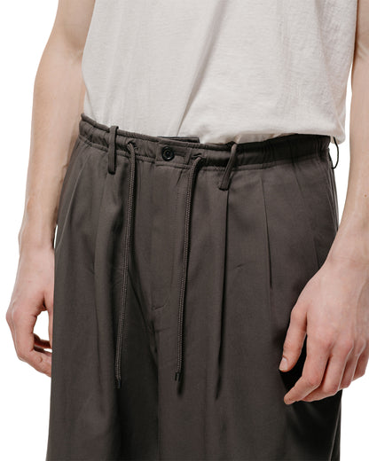 MARKAWARE Triple Pleated Easy Trousers Organic Cotton Voile Yarn Twill Charcoal