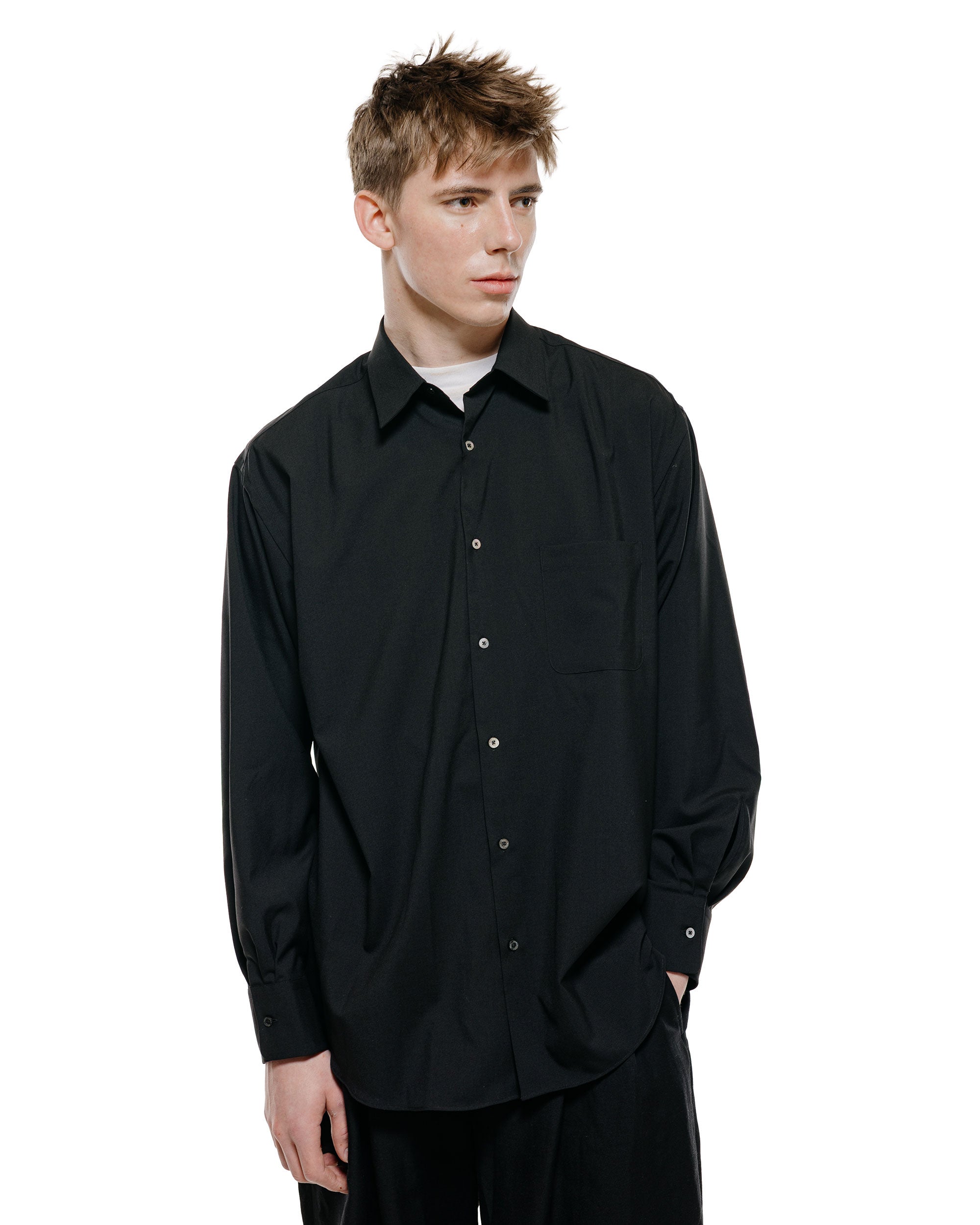 「MARKAWEAR」 COMFORT FIT SHIRT MARKAWARE Comfort Fit Shirt Organic Wool 2/80 Tropical Black
