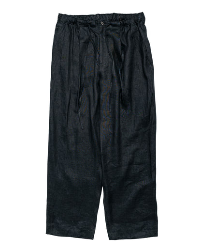 MARKAWARE Double Pleated Easy Trousers Hemp Shirting Black