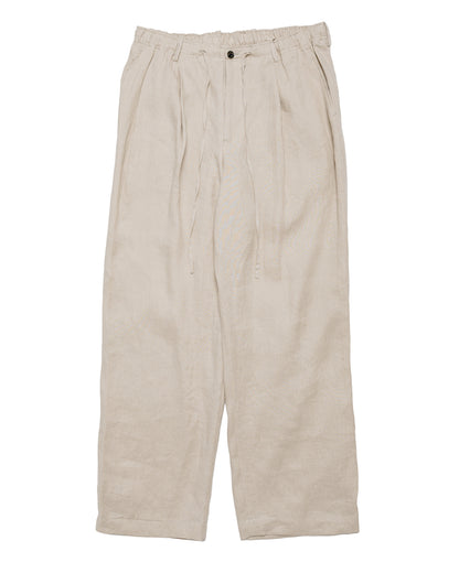MARKAWARE Double Pleated Easy Trousers Hemp Shirting Taupe