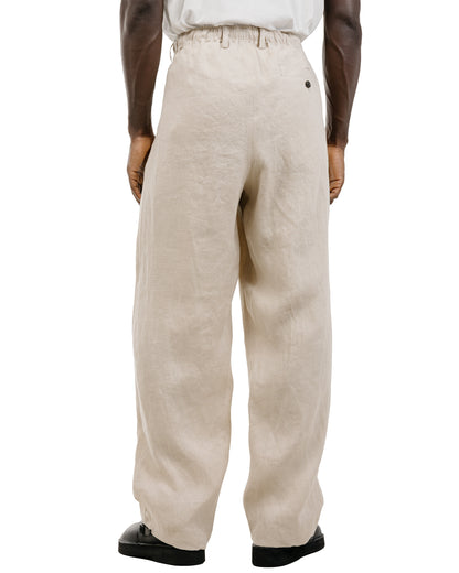 MARKAWARE Double Pleated Easy Trousers Hemp Shirting Taupe
