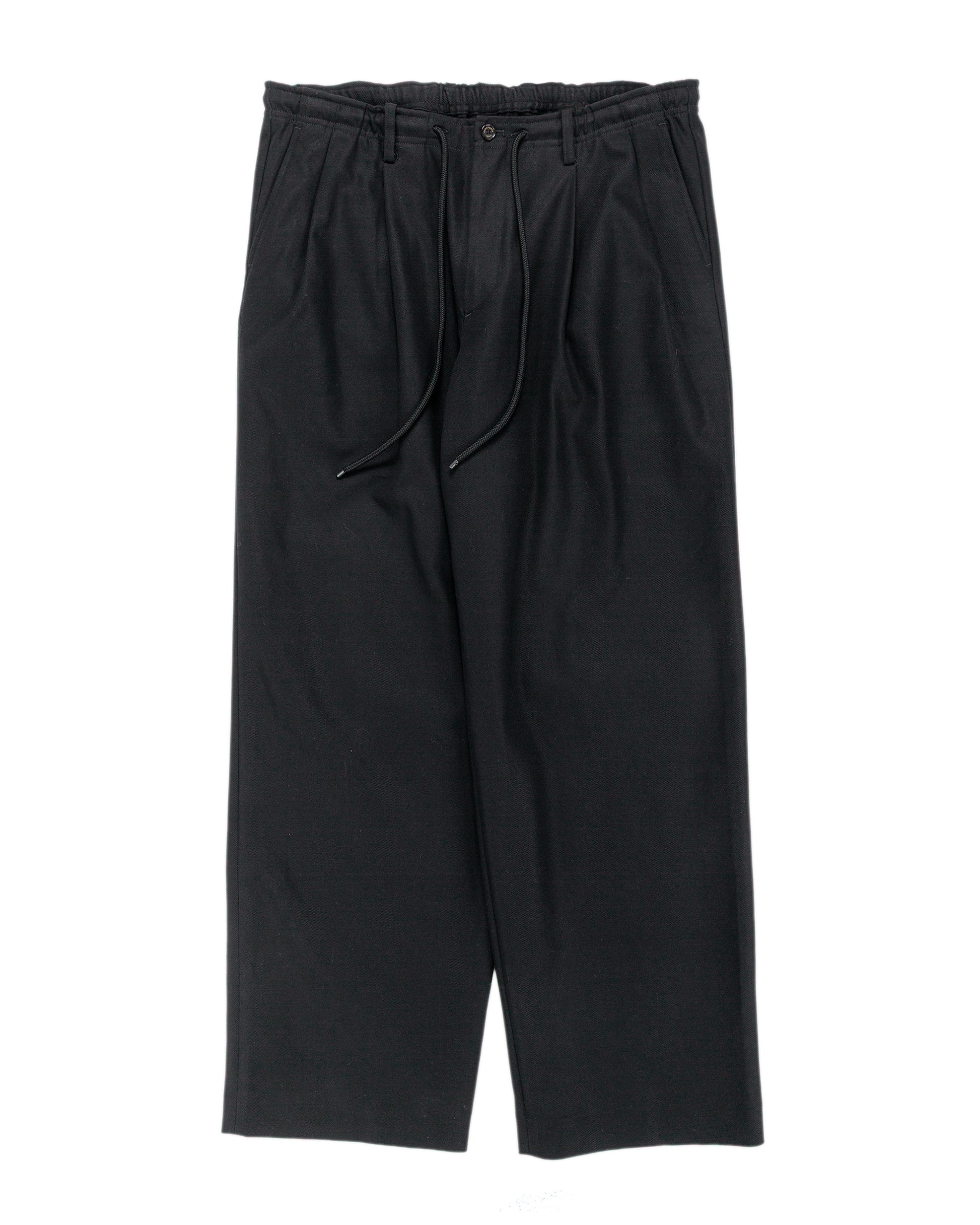 MARKAWARE Double Pleated Easy Trousers Organic Cotton Survival Cloth Black