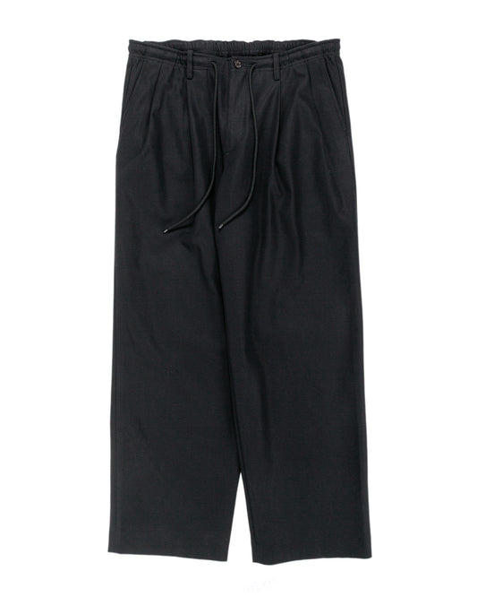 MARKAWARE Double Pleated Easy Trousers Organic Cotton Survival Cloth Black
