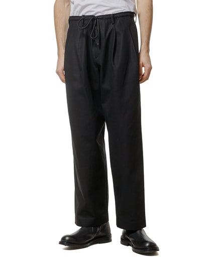 MARKAWARE Double Pleated Easy Trousers Organic Cotton Survival Cloth Black