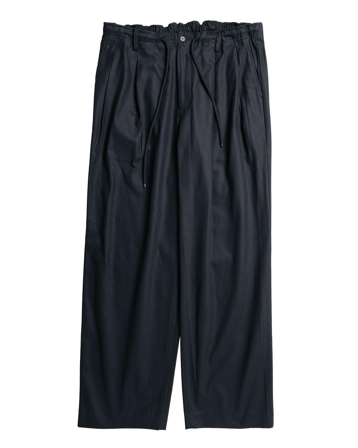 MARKAWARE Double Pleated Easy Trousers Organic Cotton Survival Cloth Black