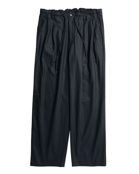 MARKAWARE Double Pleated Easy Trousers Organic Cotton Survival Cloth Black