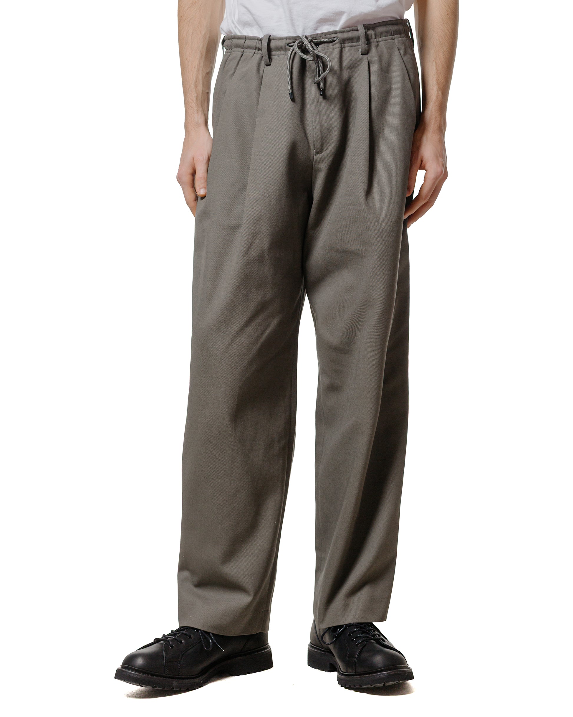 MARKAWARE Double Pleated Easy Trousers Organic Cotton Survival Cloth Gray