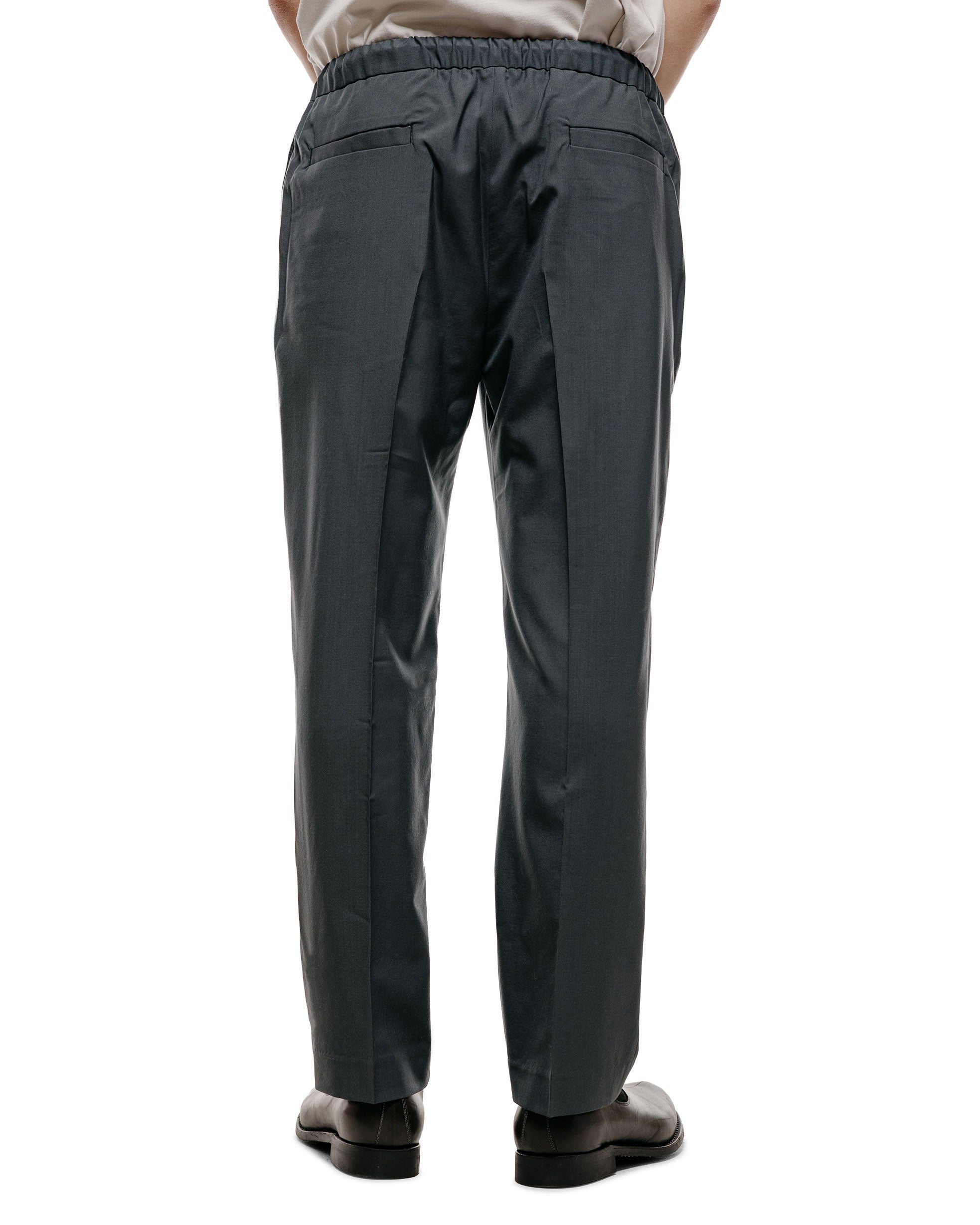 MARKAWARE Flat Tapered Easy Trousers Organic Wool 2/80 Tropical Charco