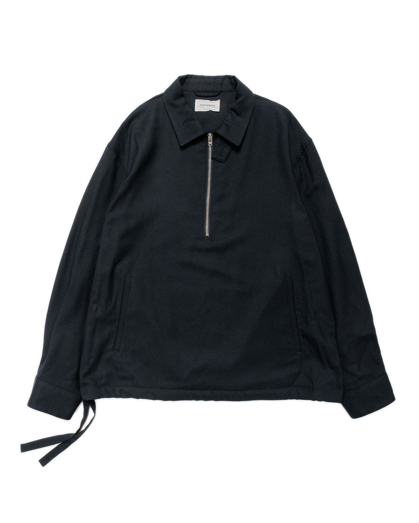 MARKAWARE Half Zip Service Jacket 2/80 Organic Wool Viyella Black