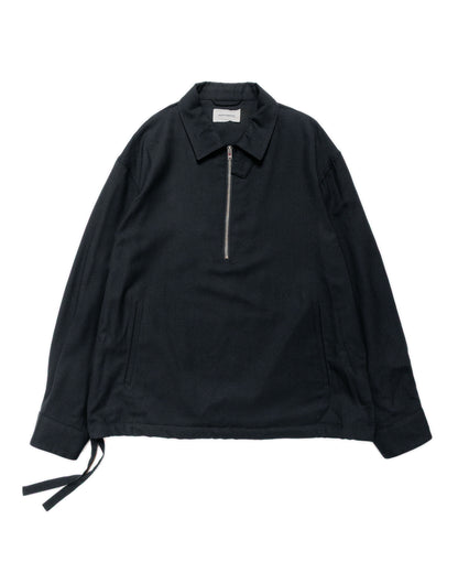MARKAWARE Half Zip Service Jacket 2/80 Organic Wool Viyella Black