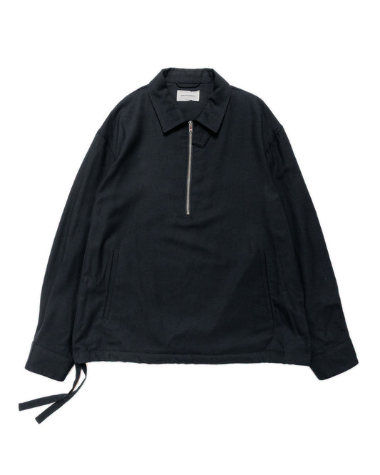 MARKAWARE Half Zip Service Jacket 2/80 Organic Wool Viyella Black