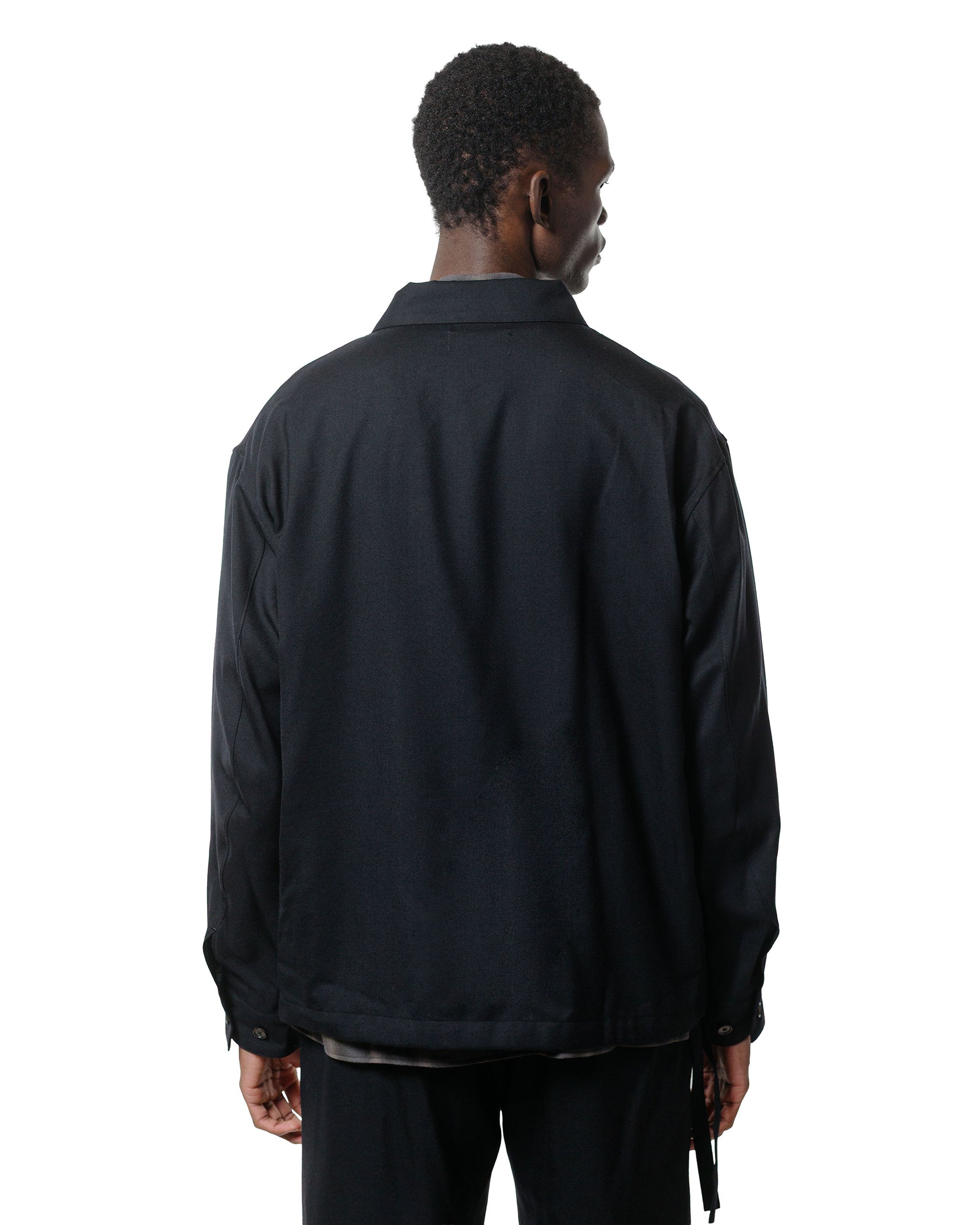 MARKAWARE Half Zip Service Jacket 2/80 Organic Wool Viyella Black