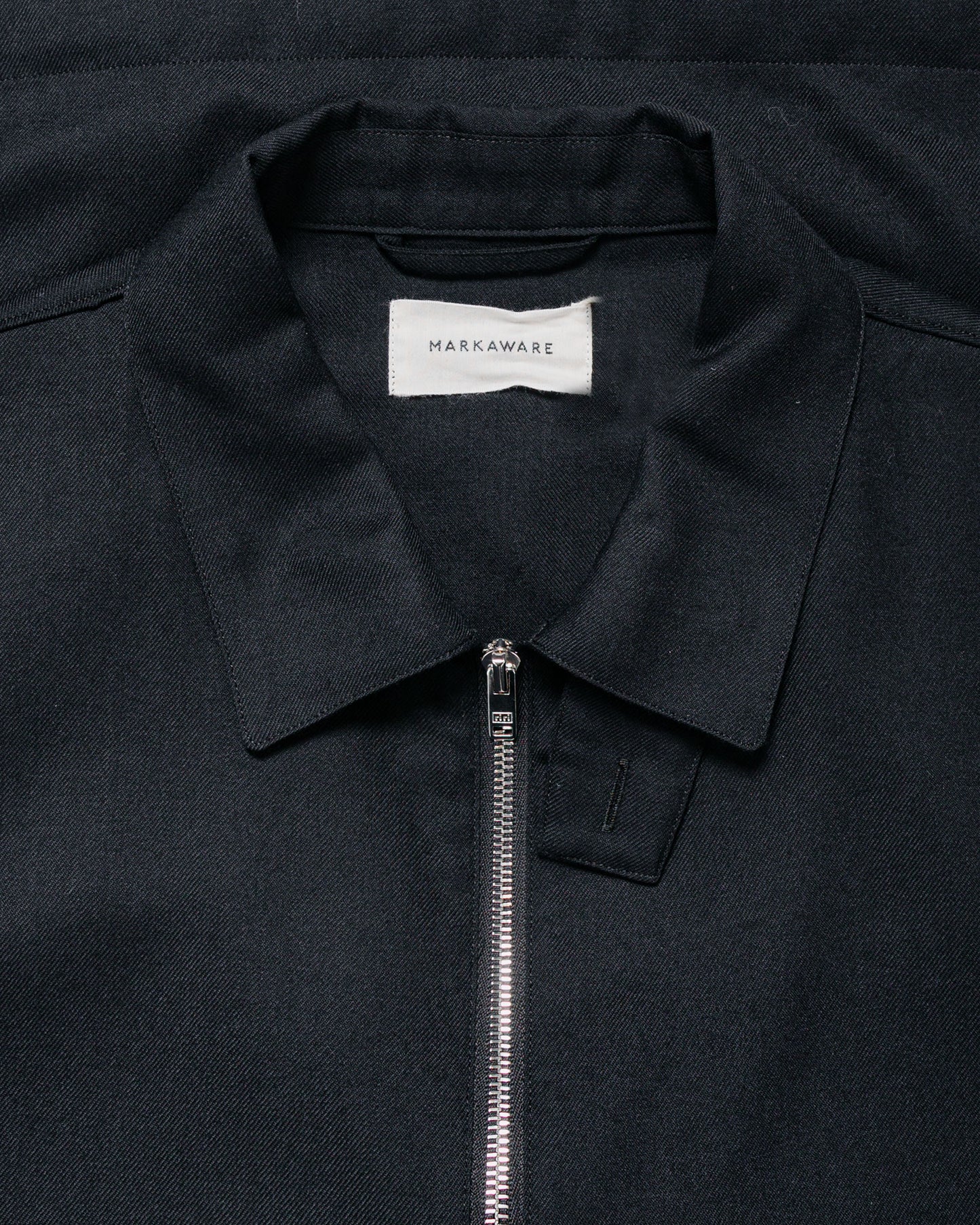 MARKAWARE Half Zip Service Jacket 2/80 Organic Wool Viyella Black