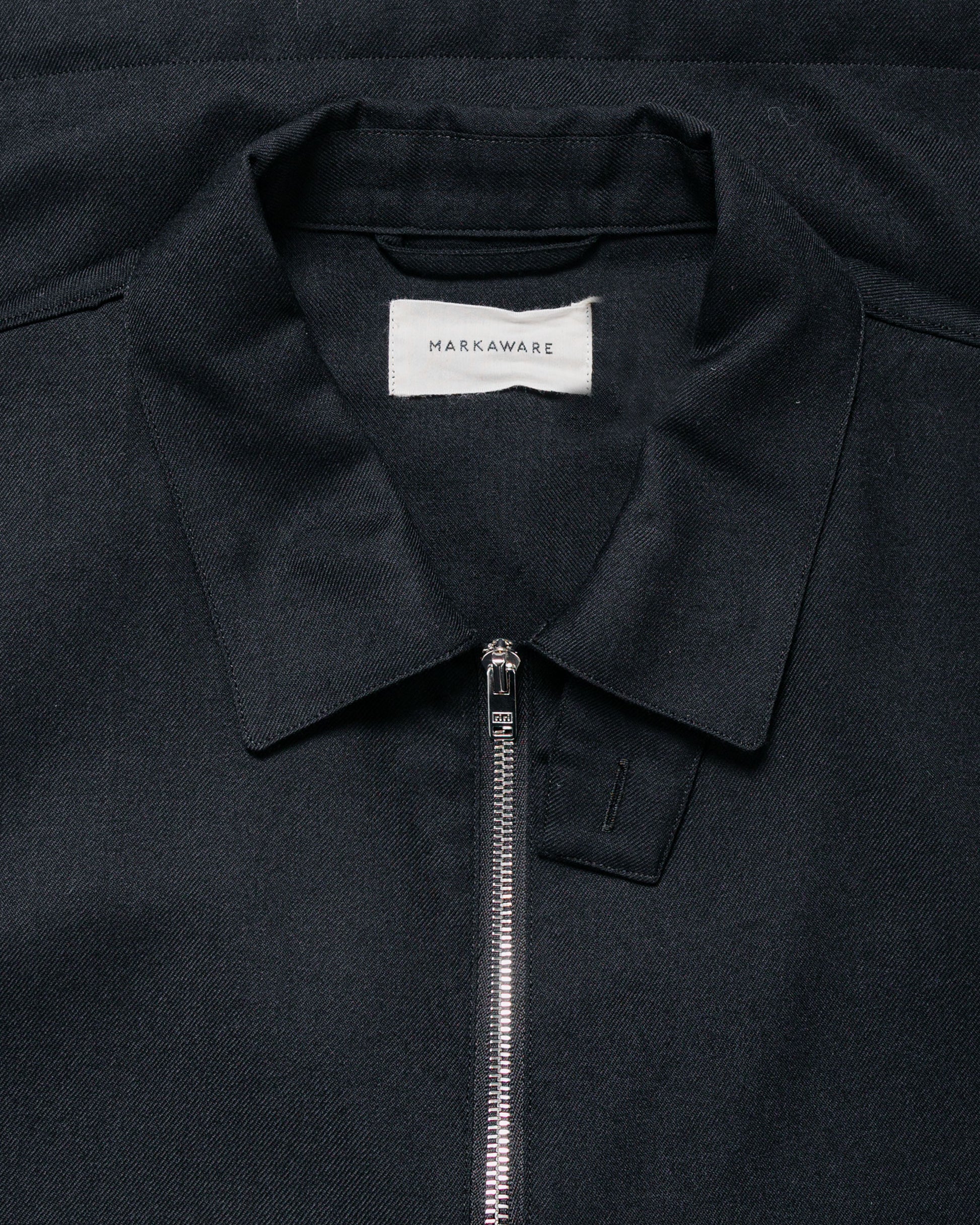 MARKAWARE Half Zip Service Jacket 2/80 Organic Wool Viyella Black