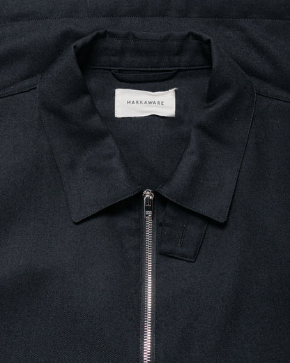 MARKAWARE Half Zip Service Jacket 2/80 Organic Wool Viyella Black