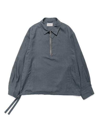 MARKAWARE Half Zip Service Jacket 2/80 Organic Wool Viyella Forest Grey